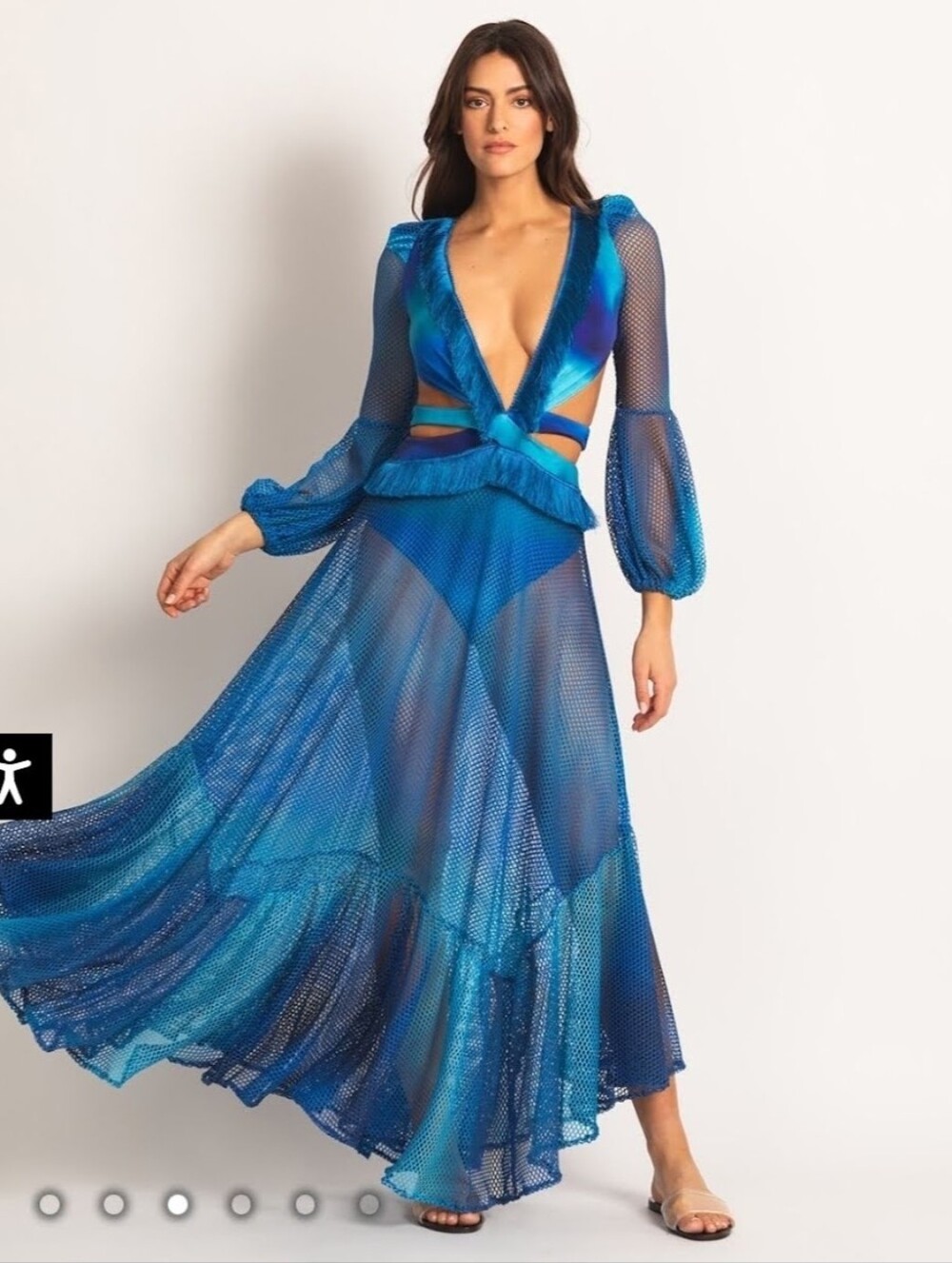 Patbo Netted Beach Dress on Blue